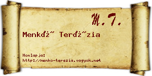 Menkó Terézia névjegykártya